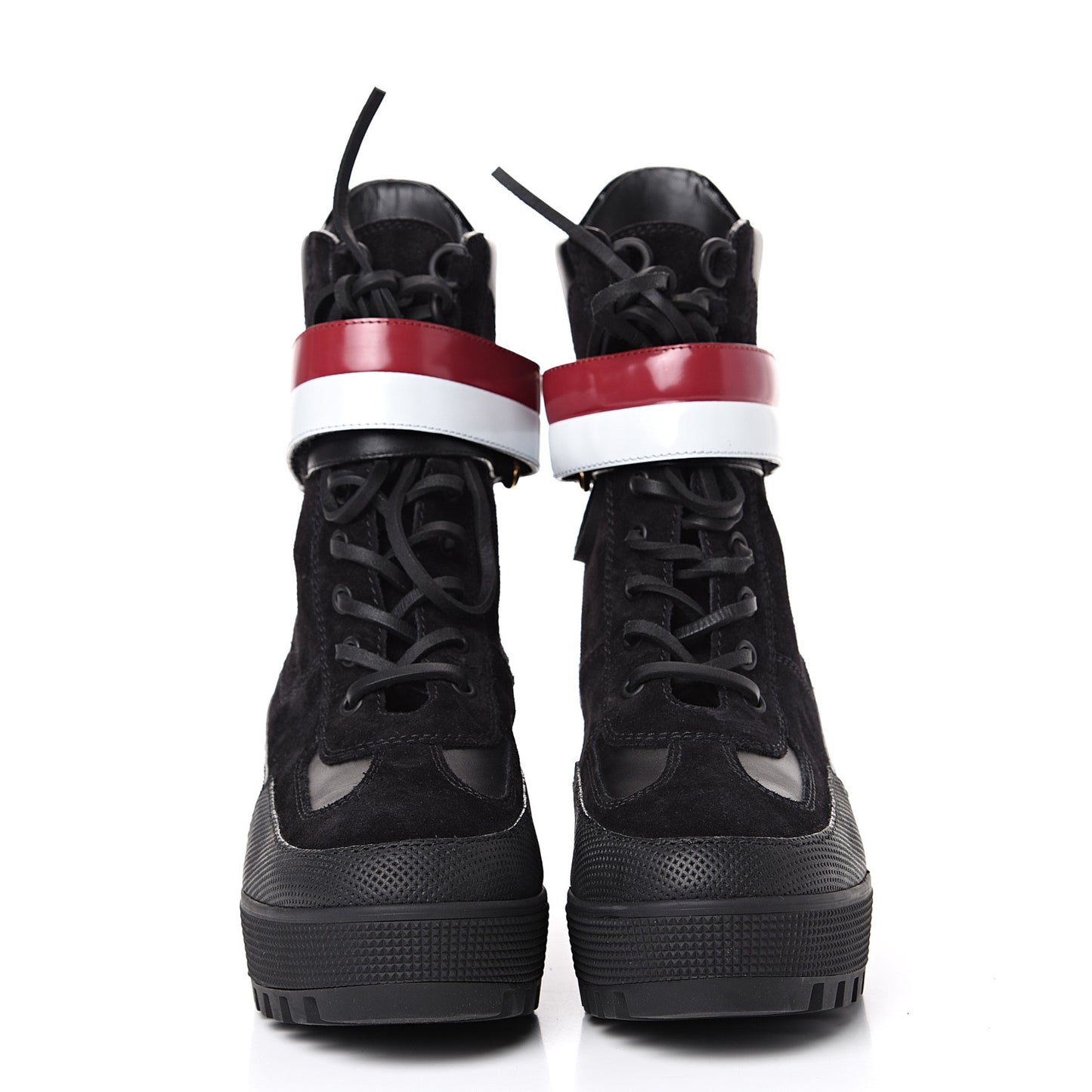 Suede Calfskin Laureate Platform Desert Boots 40 Black