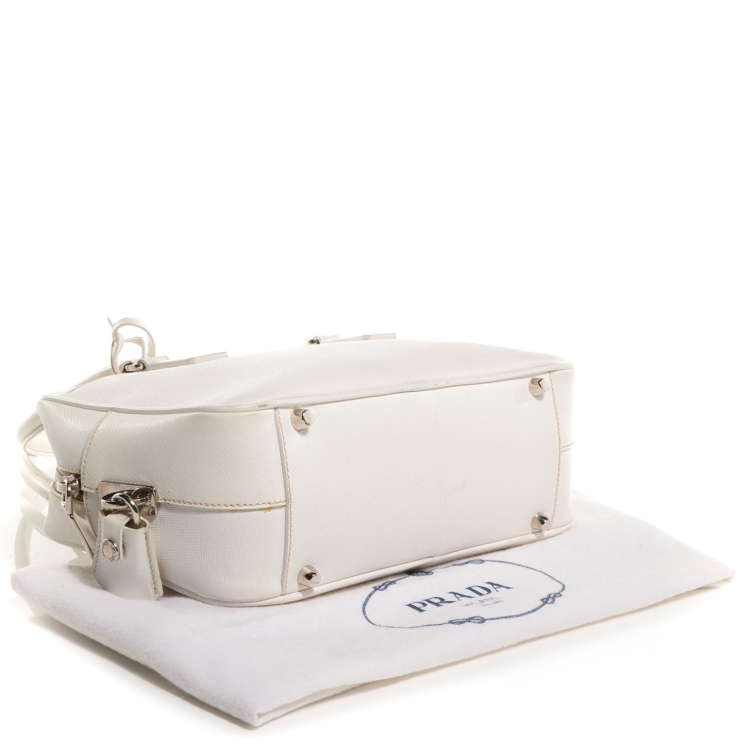 Saffiano Lux Petite Bowler Talco White