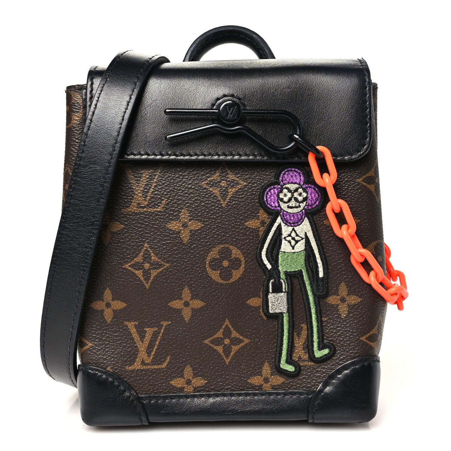 Louis Vuitton Monogram Embroidered Cartoon LV Friends Steamer XS Black 1 of 9