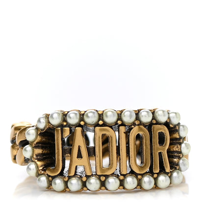 Christian Dior Aged Gold Pearl J'Adior Ring S 1 of 13