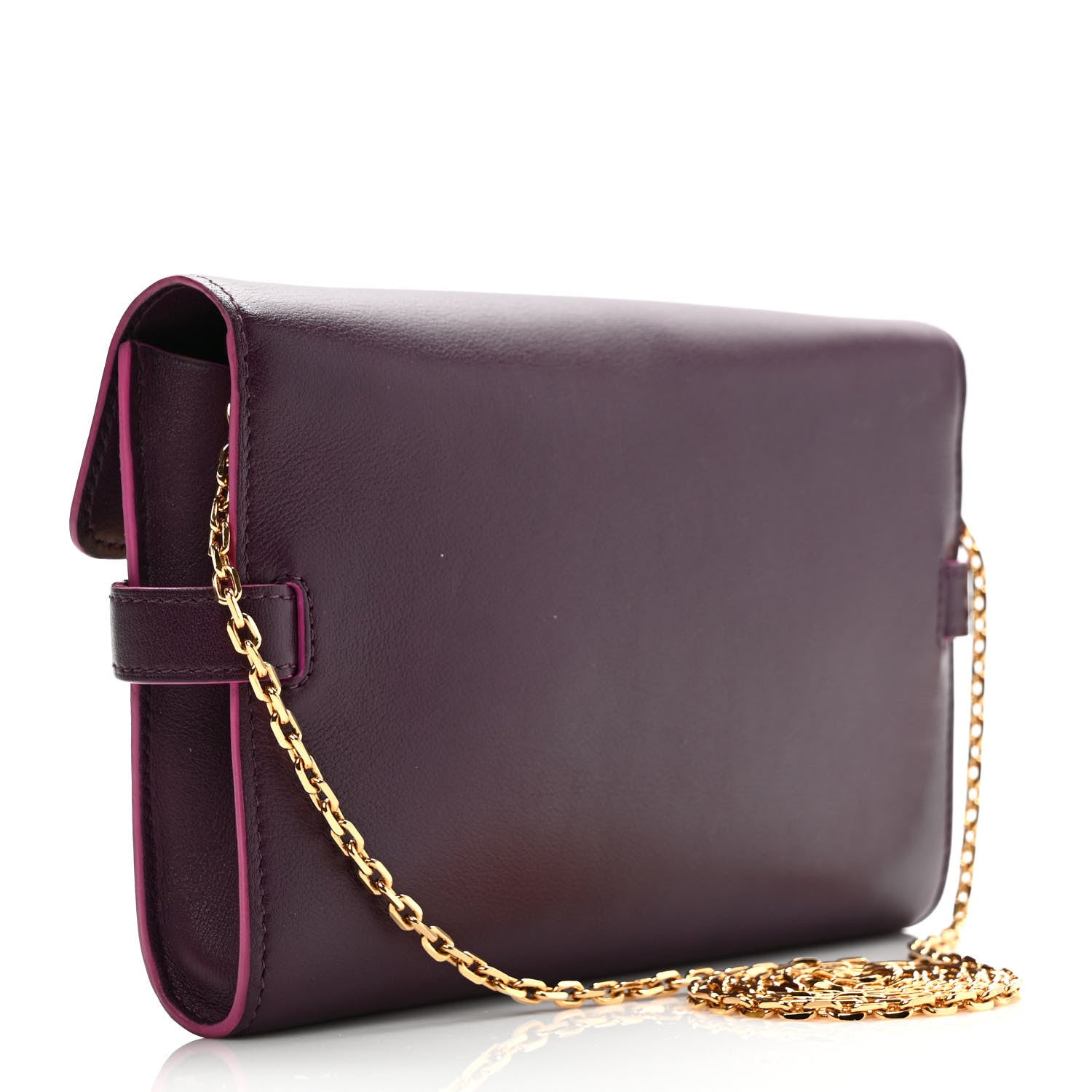 Delvaux Calfskin Tempete Pochette Burgundy 2 of 8