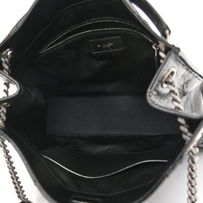 Saint Laurent Crinkled Calfskin Matelasse Monogram Medium Niki Shopper Tote Black 5 of 10