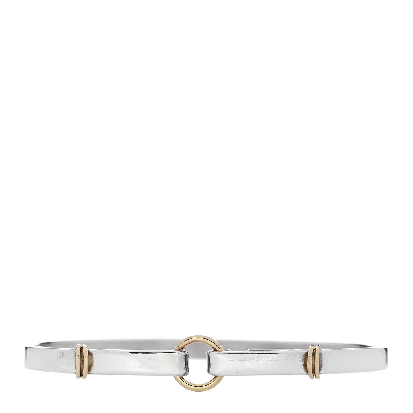 Sterling Silver 18K Yellow Gold Double Loop Bangle Bracelet