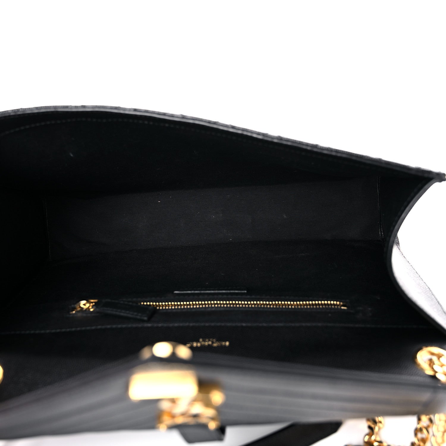 Saint Laurent Grain De Poudre Textured Mixed Matelasse Large Triquilt Monogram Satchel Black 5 of 14