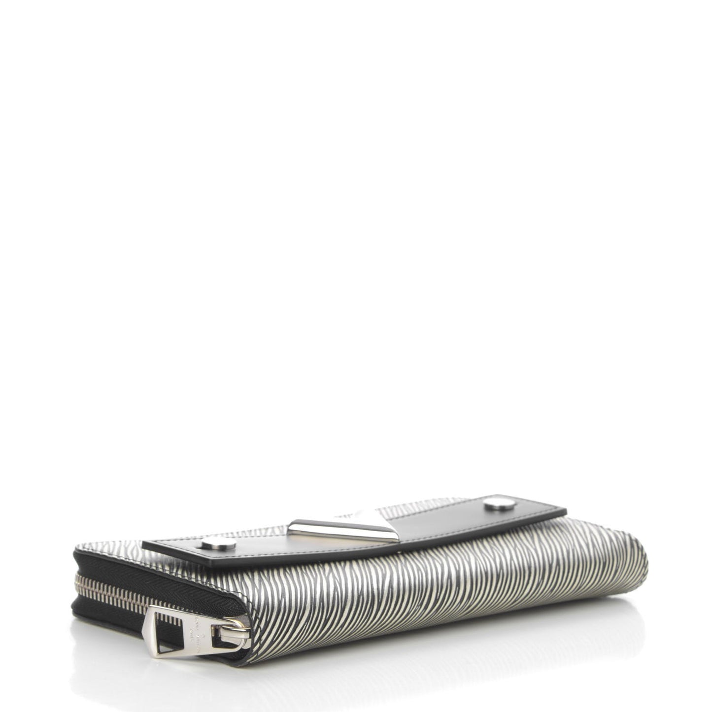 Metallic Epi V Zippy Wallet Platine