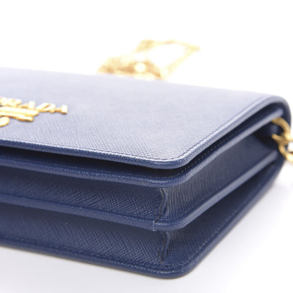 Prada Saffiano Lux Chain Wallet Bluette 9 of 9