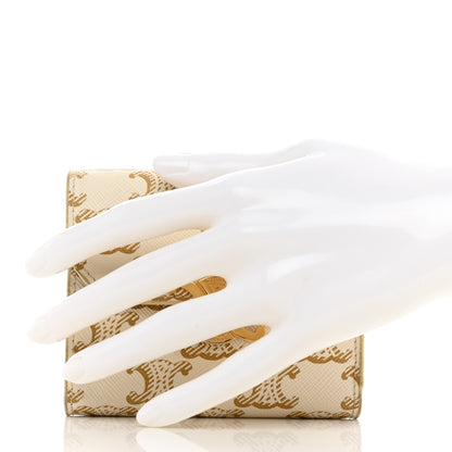 Celine Triomphe Canvas Small Triomphe Wallet White 2 of 8