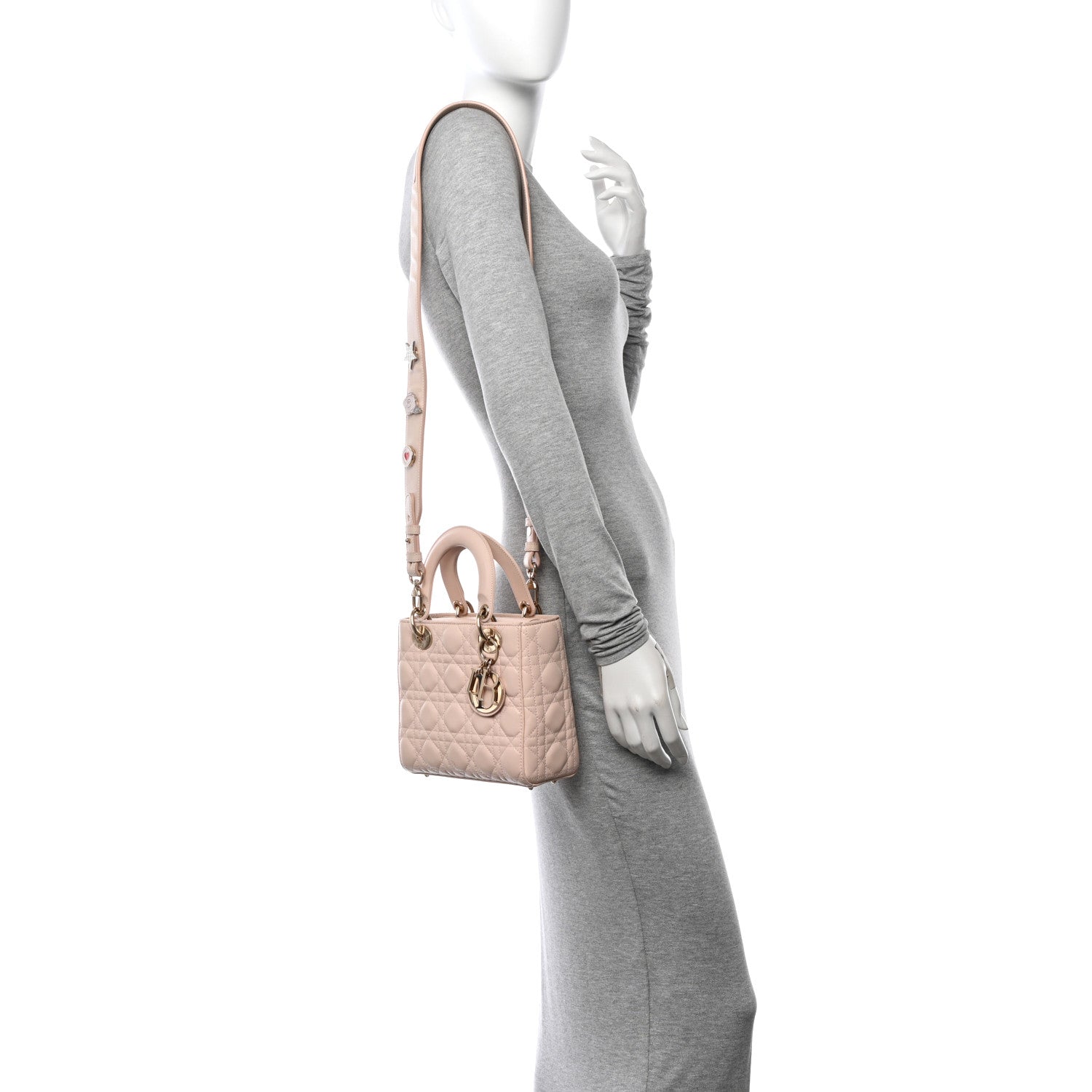 Christian Dior Lambskin Cannage Small Lucky Badges My Lady Dior Light Pink 2 of 17