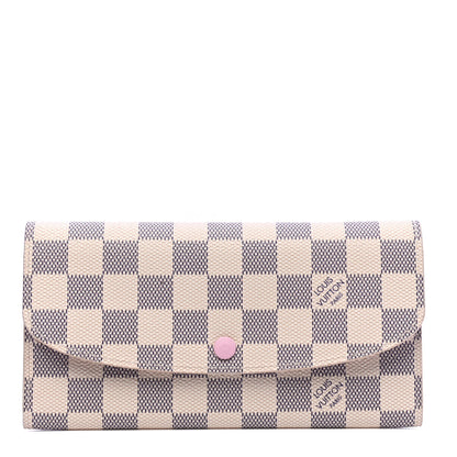Louis Vuitton Damier Azur Emilie Wallet Rose Ballerine 1 of 5