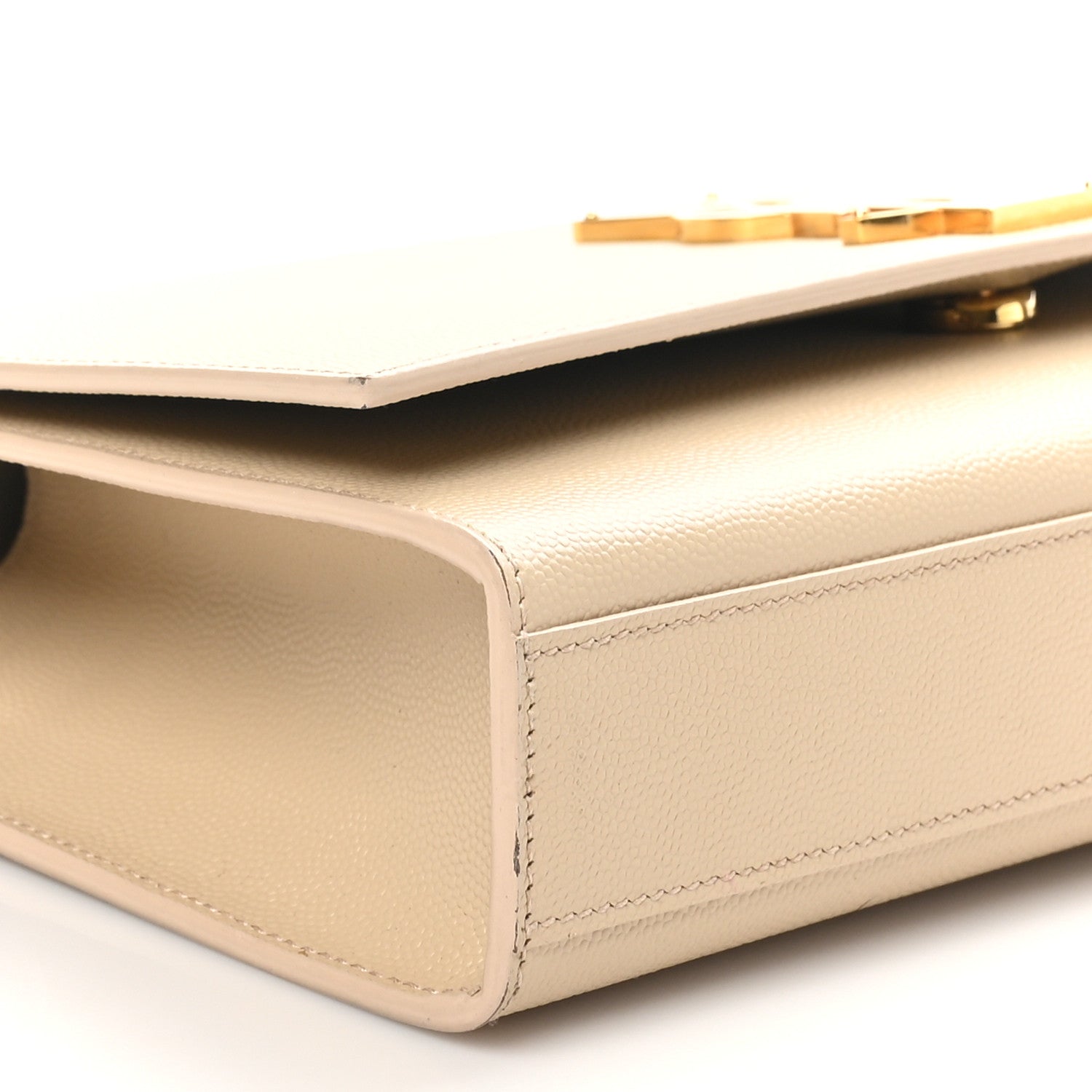 Saint Laurent Grain De Poudre Medium Monogram Kate Satchel Nude Powder 9 of 10