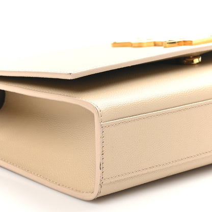 Saint Laurent Grain De Poudre Medium Monogram Kate Satchel Nude Powder 9 of 10