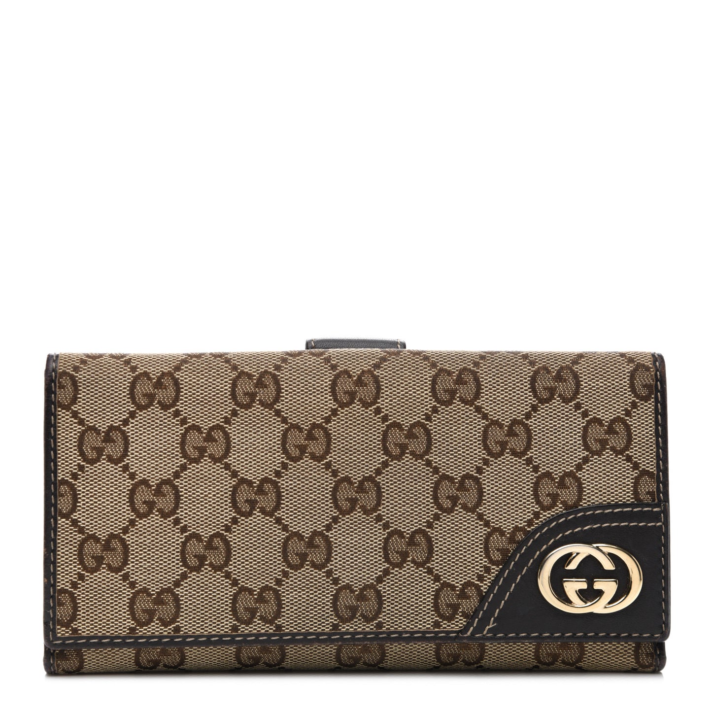 Monogram New Britt Continental Snap Wallet Dark Brown