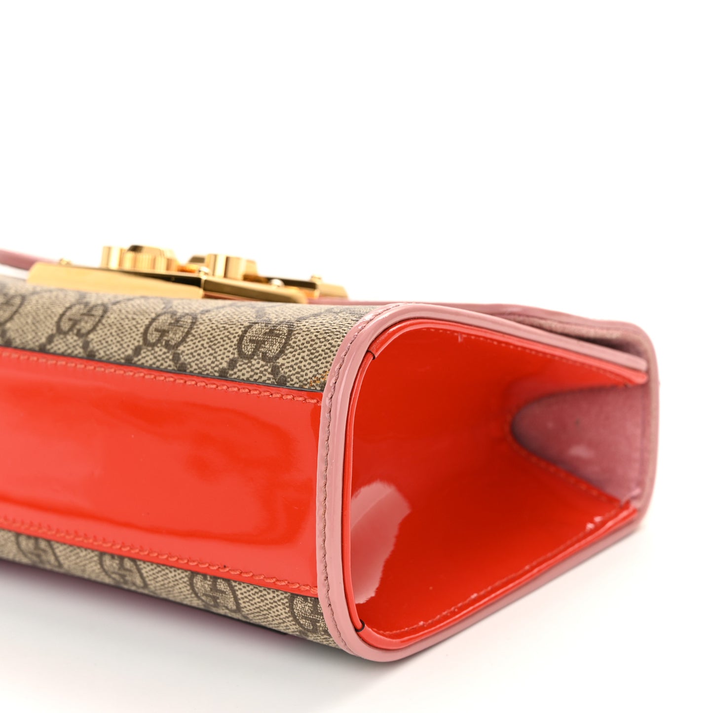 GG Supreme Monogram Patent Small Padlock Shoulder Bag Multicolor