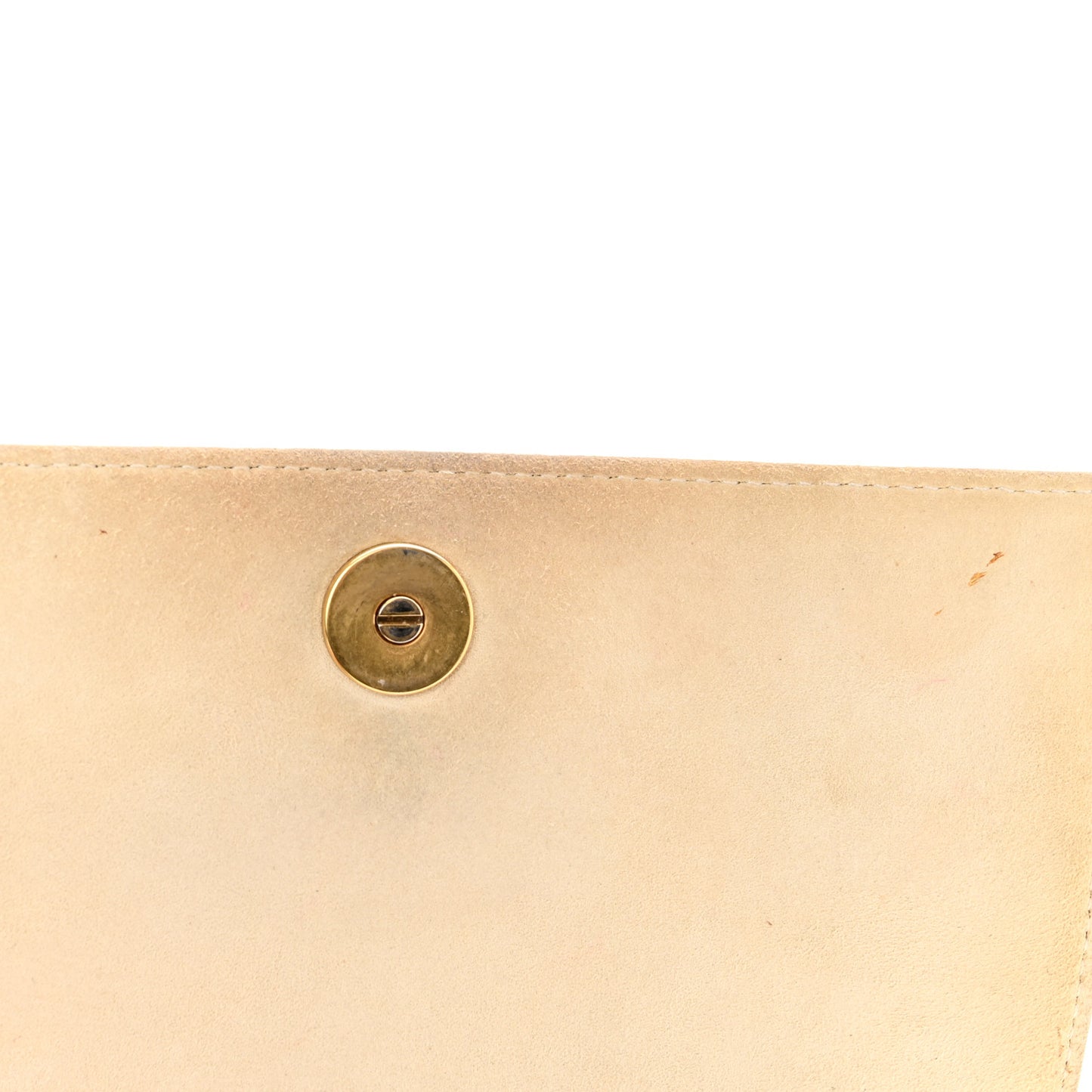 Lambskin Studded Diorama Wallet on Chain Pouch Off White