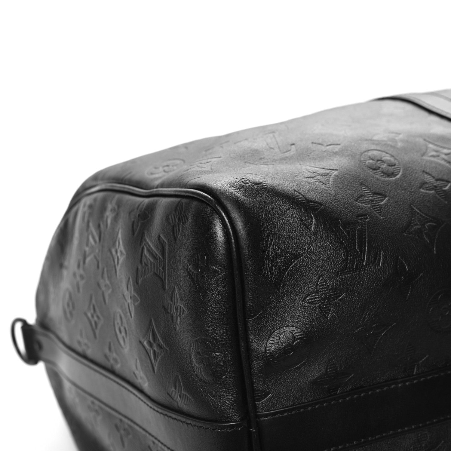 Louis Vuitton Calfskin Shadow Monogram Keepall Bandouliere 50 Black 9 of 11
