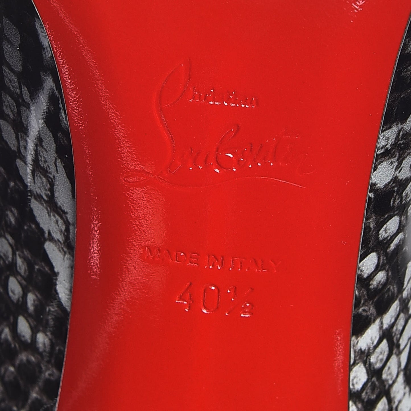 Patent Degrade Snakeskin Printed Pigalle Follies 100 Pumps 40.5 Black Roccia