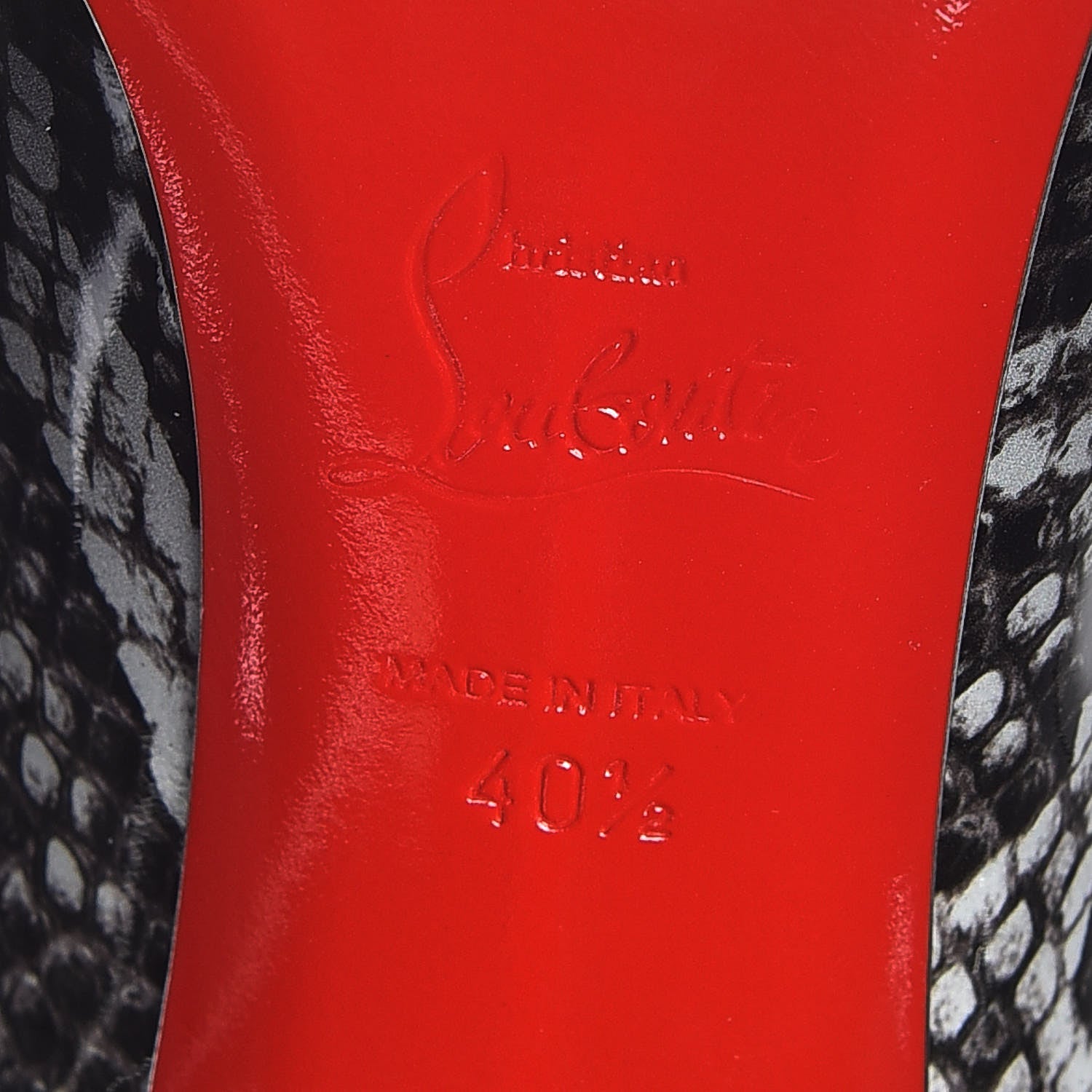 Christian Louboutin Patent Degrade Snakeskin Printed Pigalle Follies 100 Pumps 40.5 Black Roccia 6 of 8