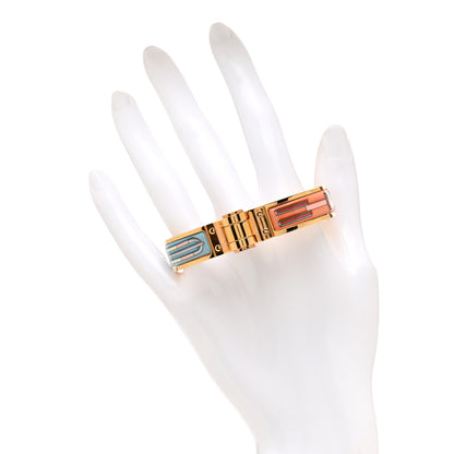 Hermes Enamel Printed Narrow En Boucles Hinged Bracelet S Romantique 2 of 5