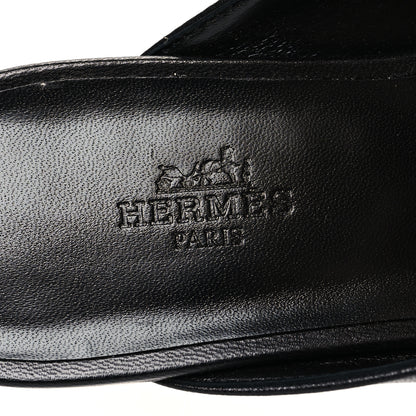 Hermes Goatskin Oz Mules 38 Black 8 of 8