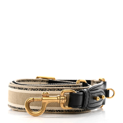 Christian Dior Canvas Embroidered Shoulder Strap Beige 1 of 5