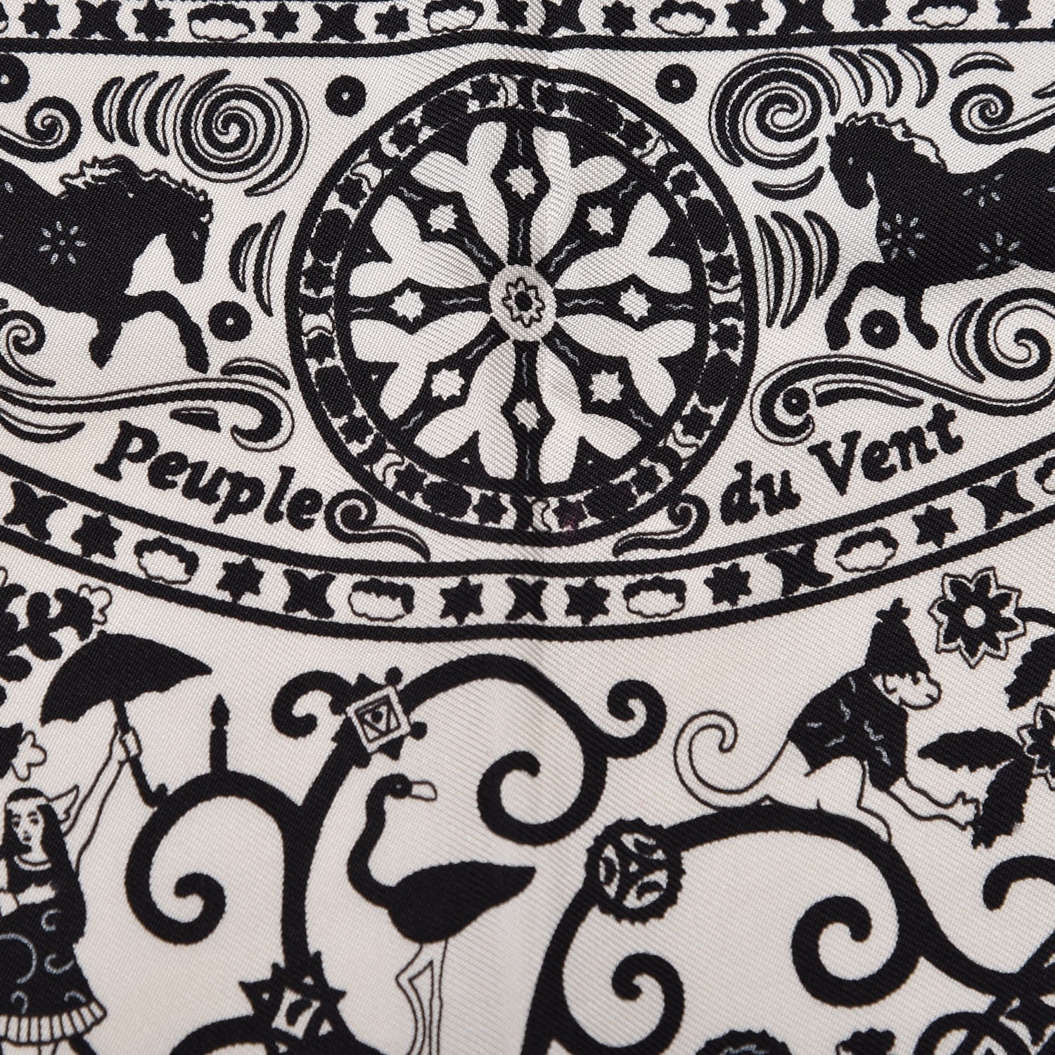 Hermes Silk Peuple Du Vent Bandana Scarf 55 7 of 7