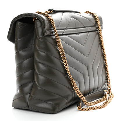 Saint Laurent Calfskin Y Quilted Monogram Medium Loulou Chain Satchel Soil Brown 3 of 14
