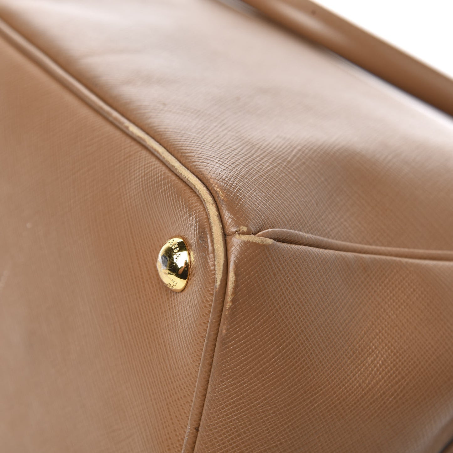 Saffiano Large Galleria Double Zip Tote Caramel