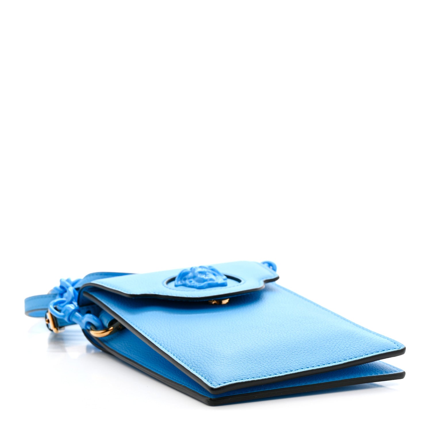 Versace Calfskin La Medusa Chain Crossbody Phone Pouch DV Blue 4 of 10