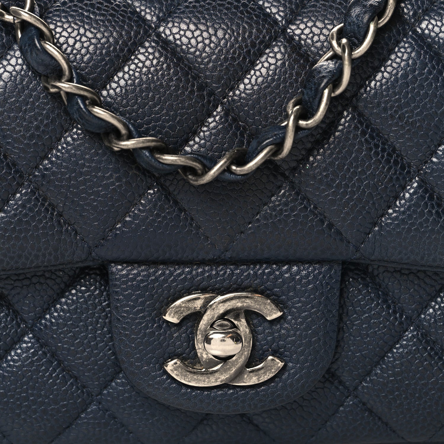 Chanel Caviar Quilted Mini Rectangular Flap Navy 8 of 10