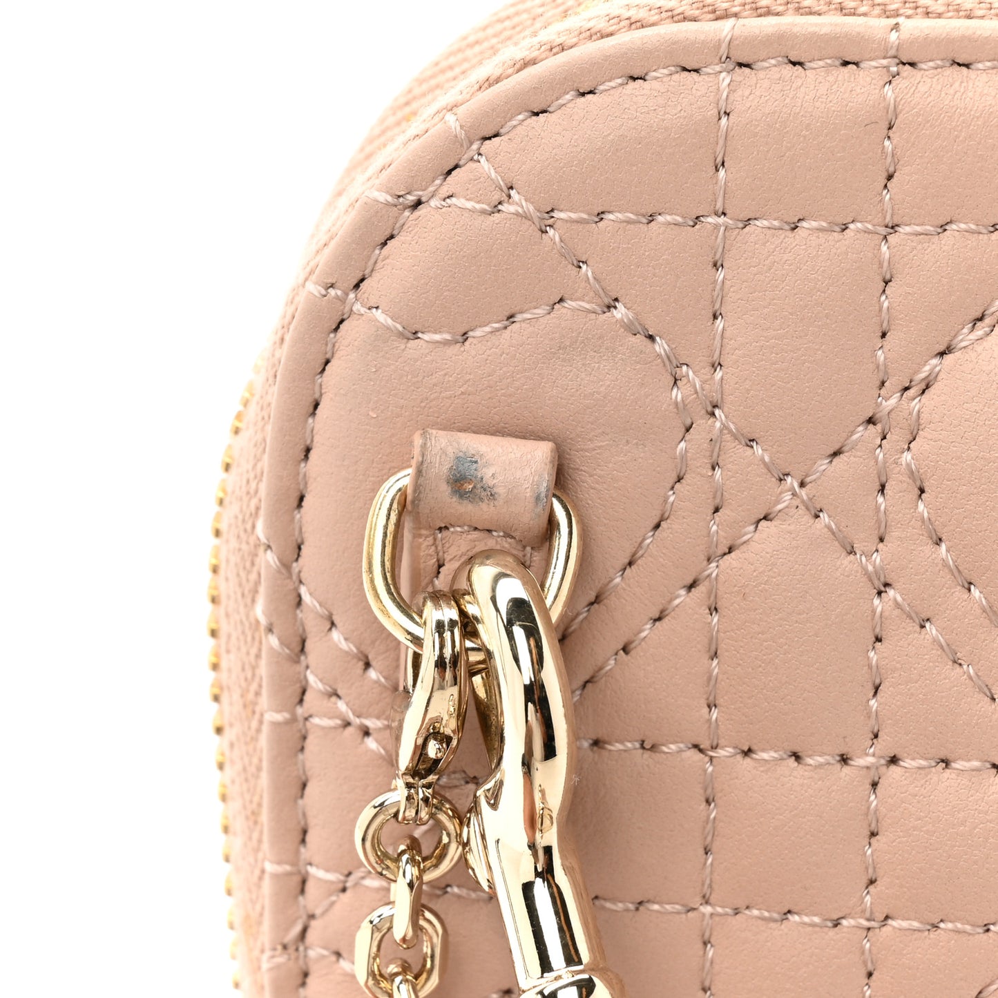 Lambskin Cannage Dioramour Lady Dior Phone Holder Light Pink