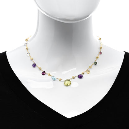 Marco Bicego 18K Yellow Gold Multi Gemstone Paradise Station Necklace 2 of 5