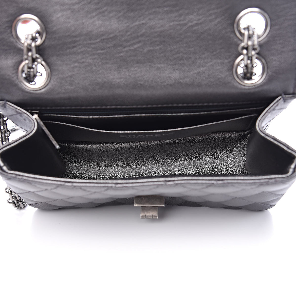 Chanel Sheepskin Quilted 2.55 Reissue Mini Flap Dark Grey 5 of 10