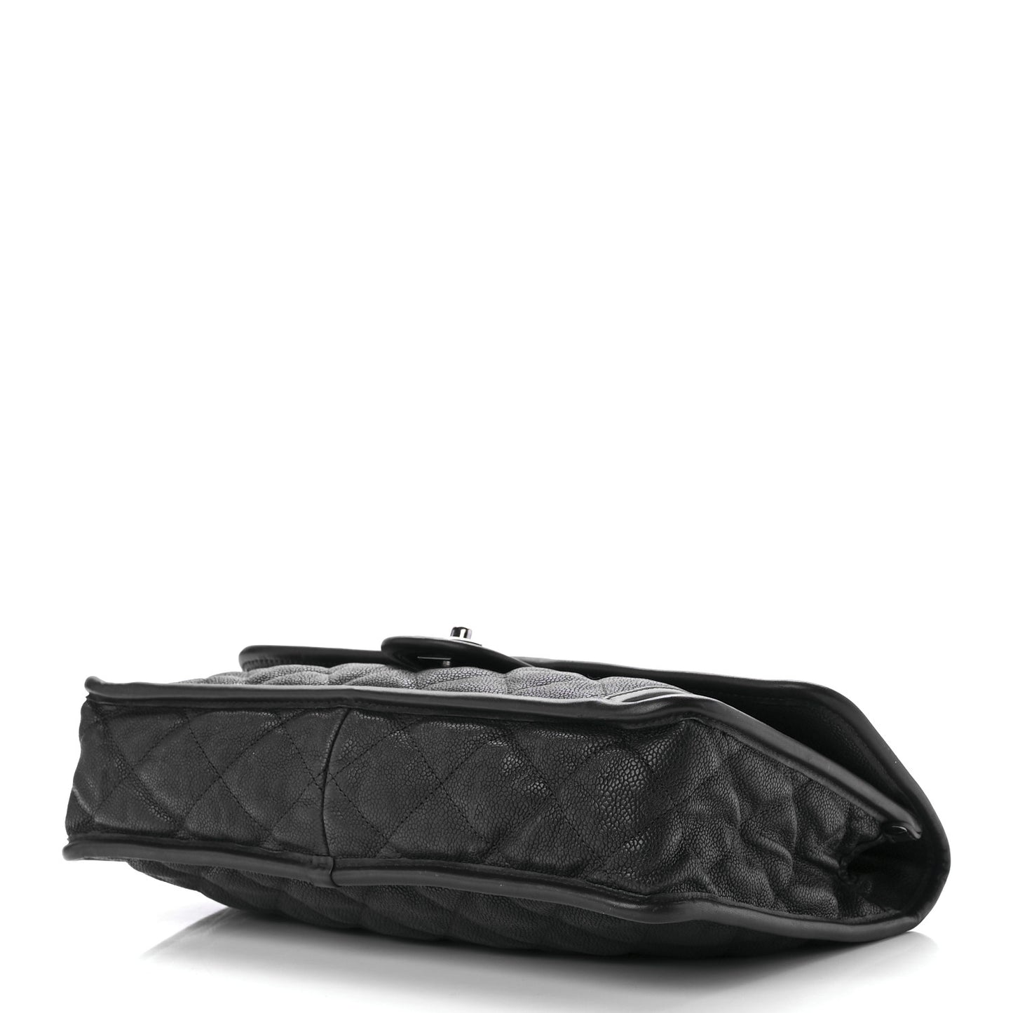 Caviar Quilted Large French Riviera Flap Black