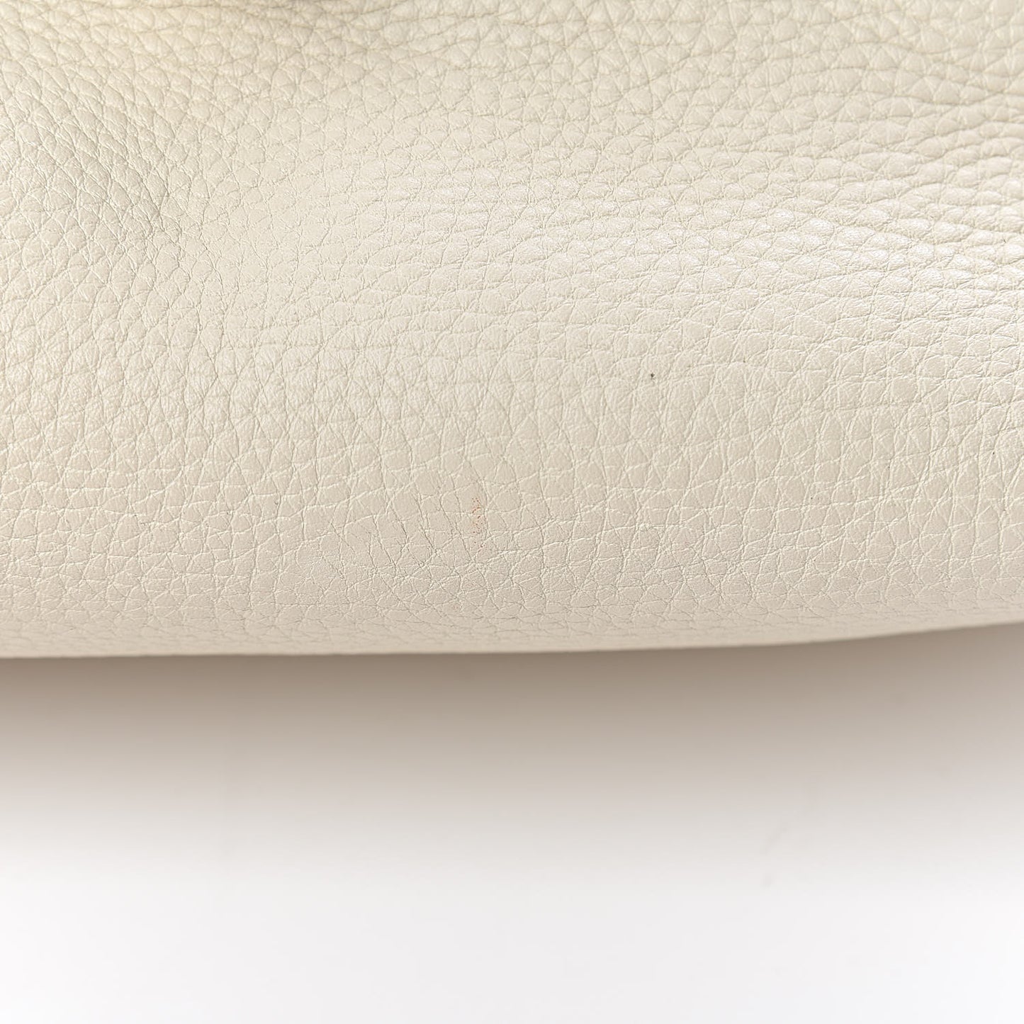 Pebbled Calfskin Rockstud Single Handle Flap Bag Light Ivory