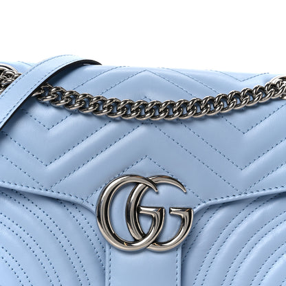 Gucci Calfskin Matelasse Small GG Marmont Shoulder Bag Porcelain Light Blue 9 of 11