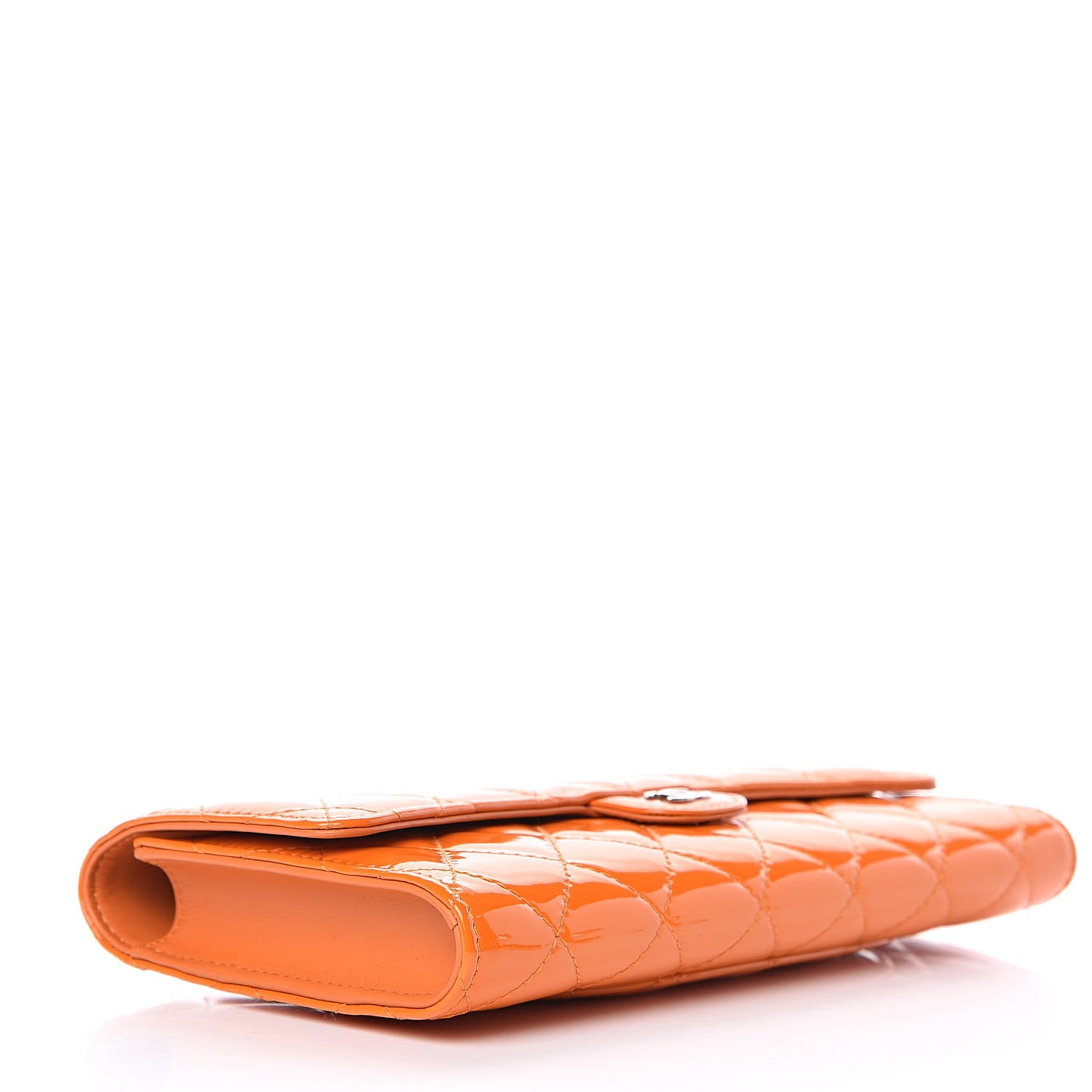 Patent Quilted Travel Wallet Orange