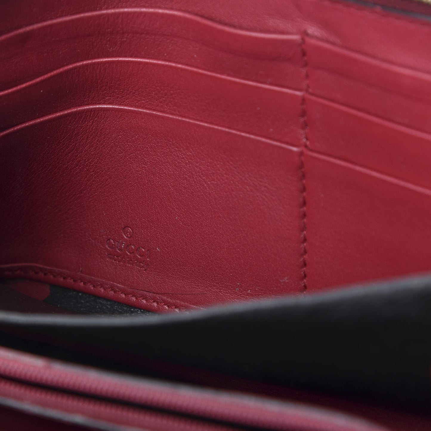 Guccissima Lovely Zip Around Wallet Dark