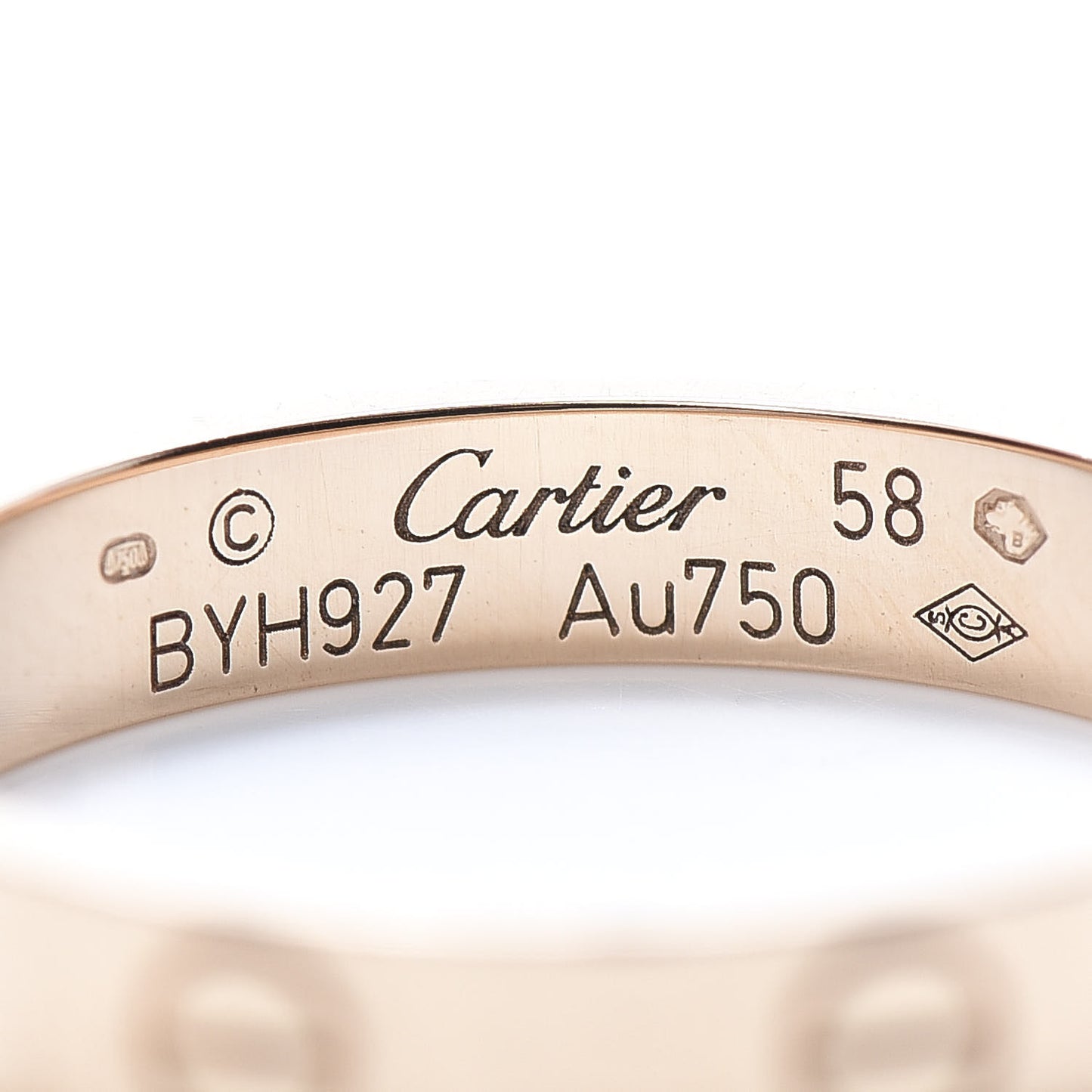 18K Pink Gold 3.5mm LOVE Wedding Band Ring 58 8.25