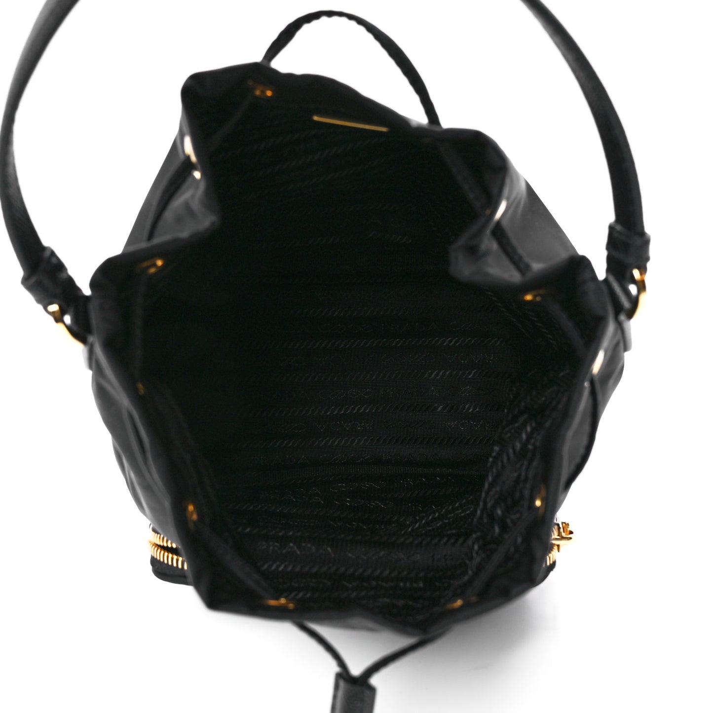 Re-Nylon Duet Drawstring Shoulder Bag Black
