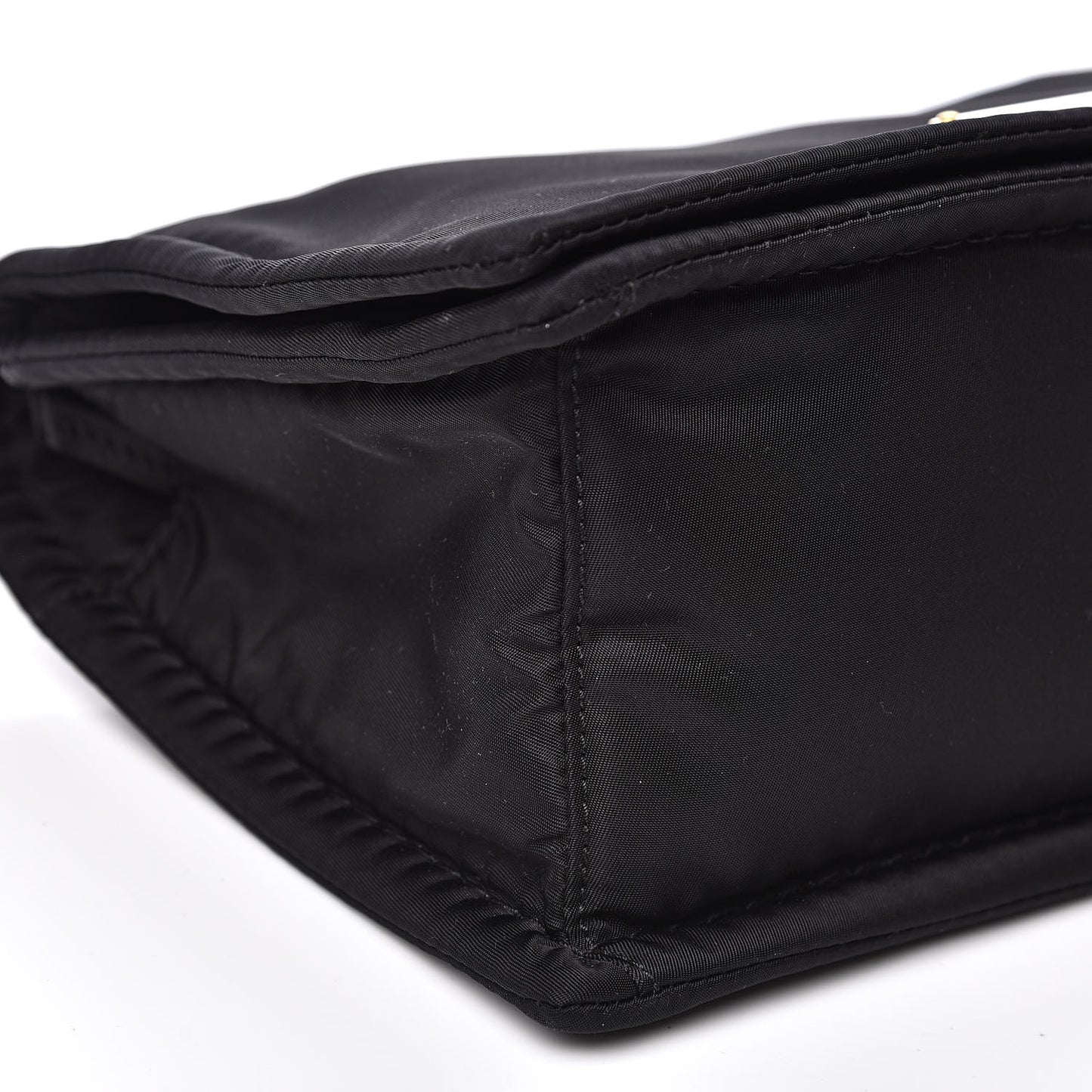 Nylon Tessuto Chain Shoulder Bag Black