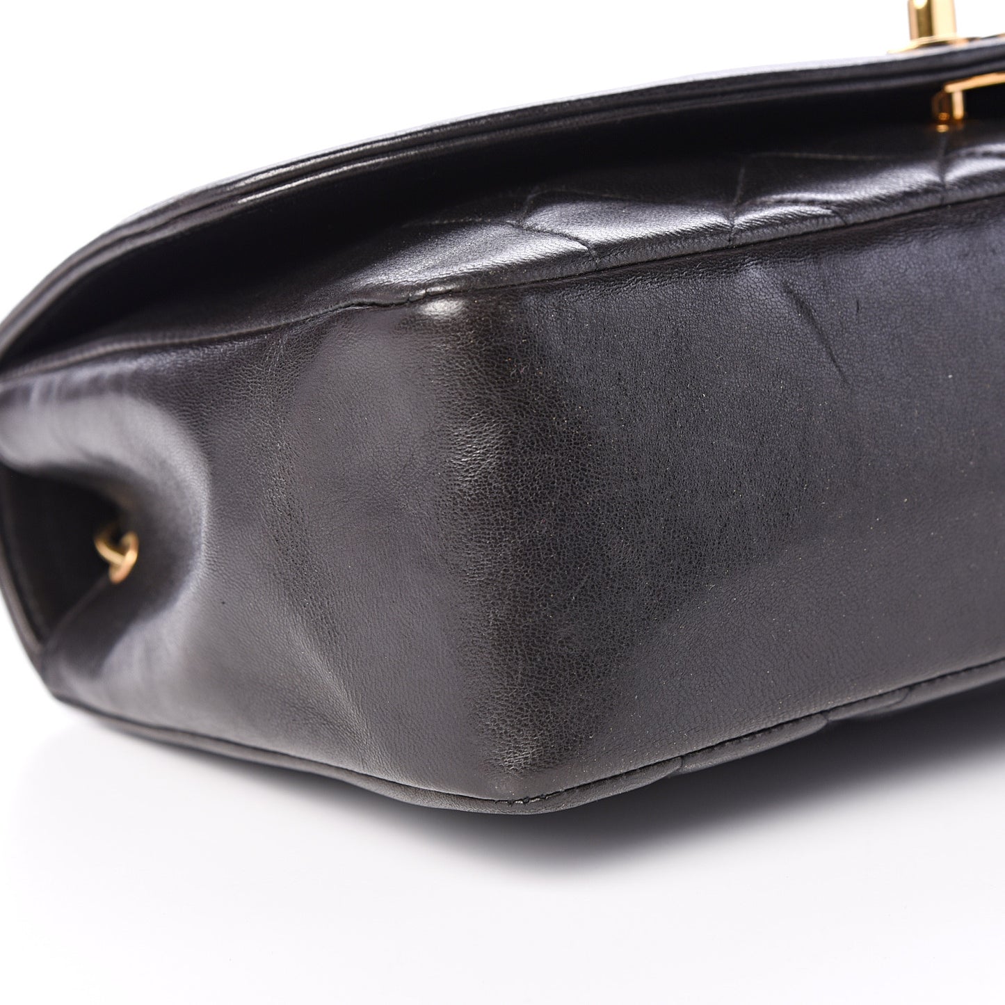 Lambskin Quilted Medium Single Flap Black