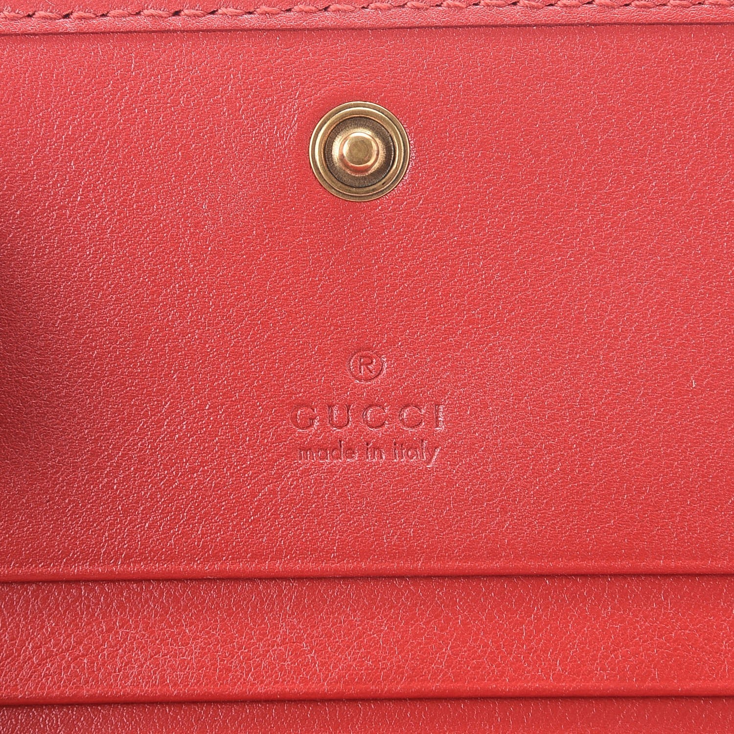 Gucci Calfskin Matelasse GG Marmont Card Case Hibiscus Red 6 of 9