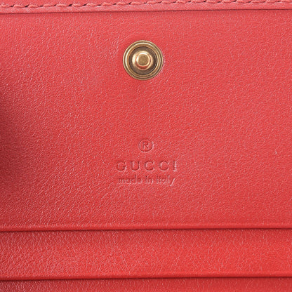 Gucci Calfskin Matelasse GG Marmont Card Case Hibiscus Red 6 of 9
