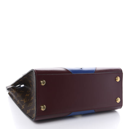 Louis Vuitton Calfskin Monogram City Steamer MM Blue Burgundy White 4 of 9