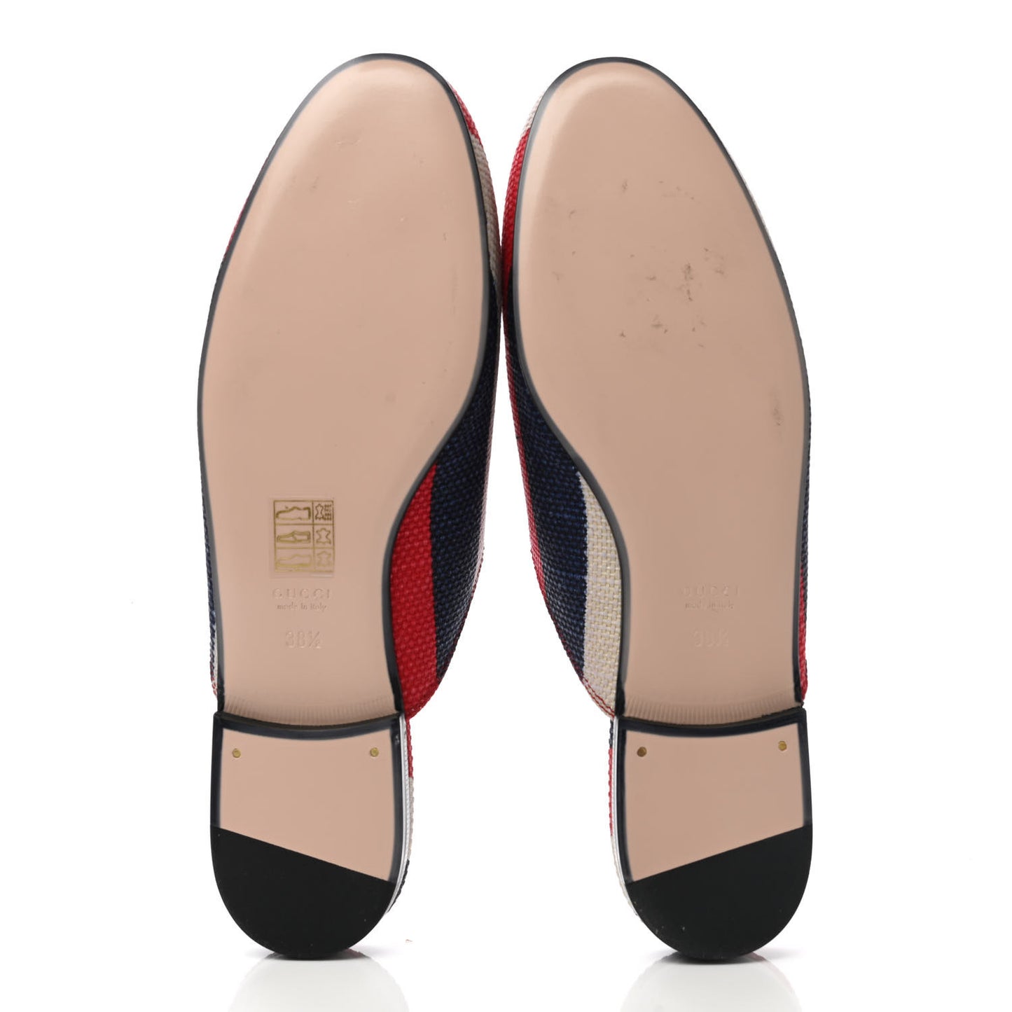 Canvas Sylvie Stripe Womens Princetown Slippers 38.5 Mystic White Hibiscus Red Maritime