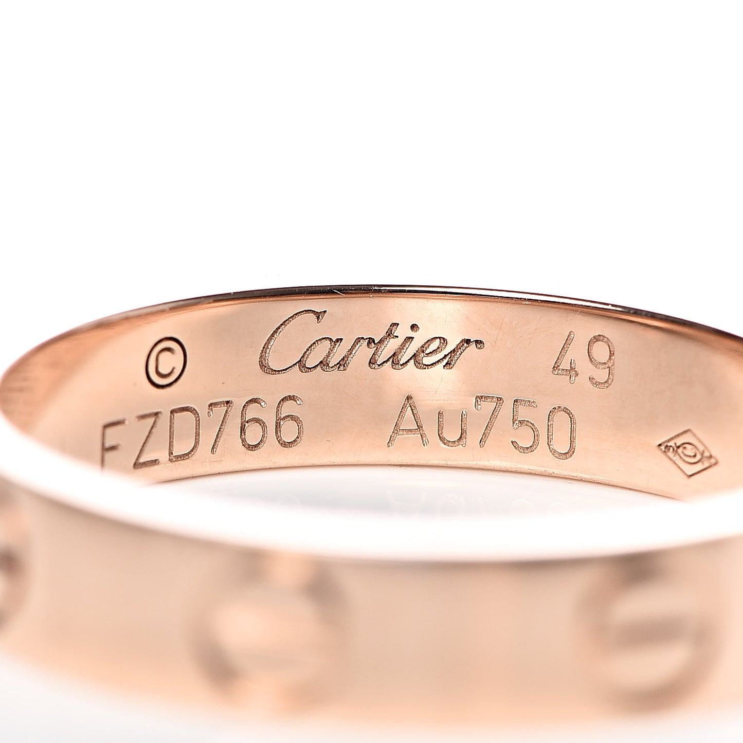 18K Pink Gold 3.5mm LOVE Wedding Band Ring 49 4.75