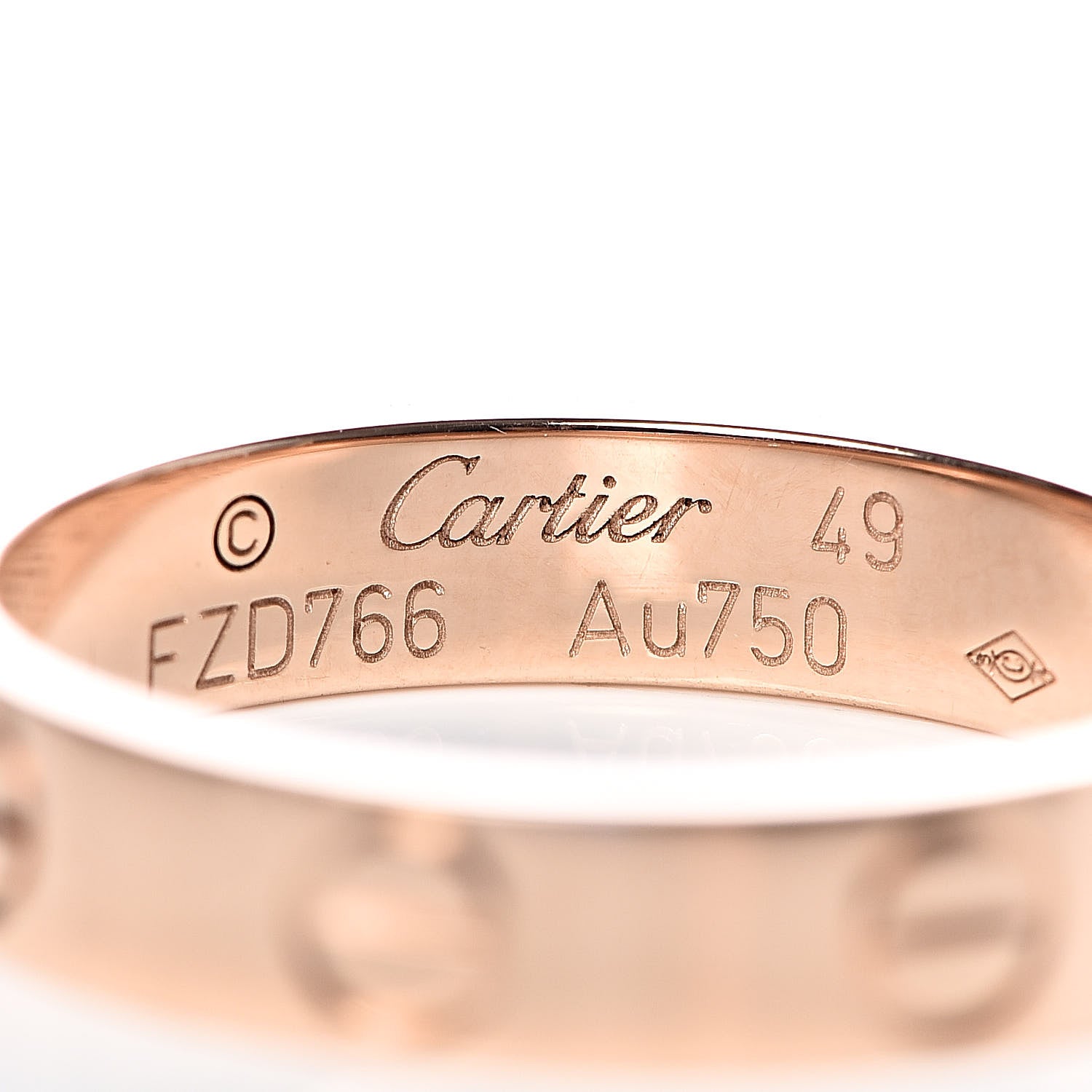 Cartier 18K Pink Gold 3.5mm LOVE Wedding Band Ring 49 4.75 4 of 5