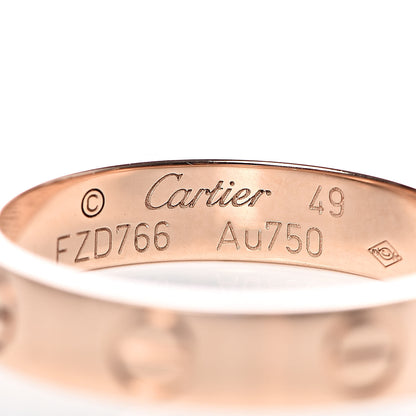 Cartier 18K Pink Gold 3.5mm LOVE Wedding Band Ring 49 4.75 4 of 5