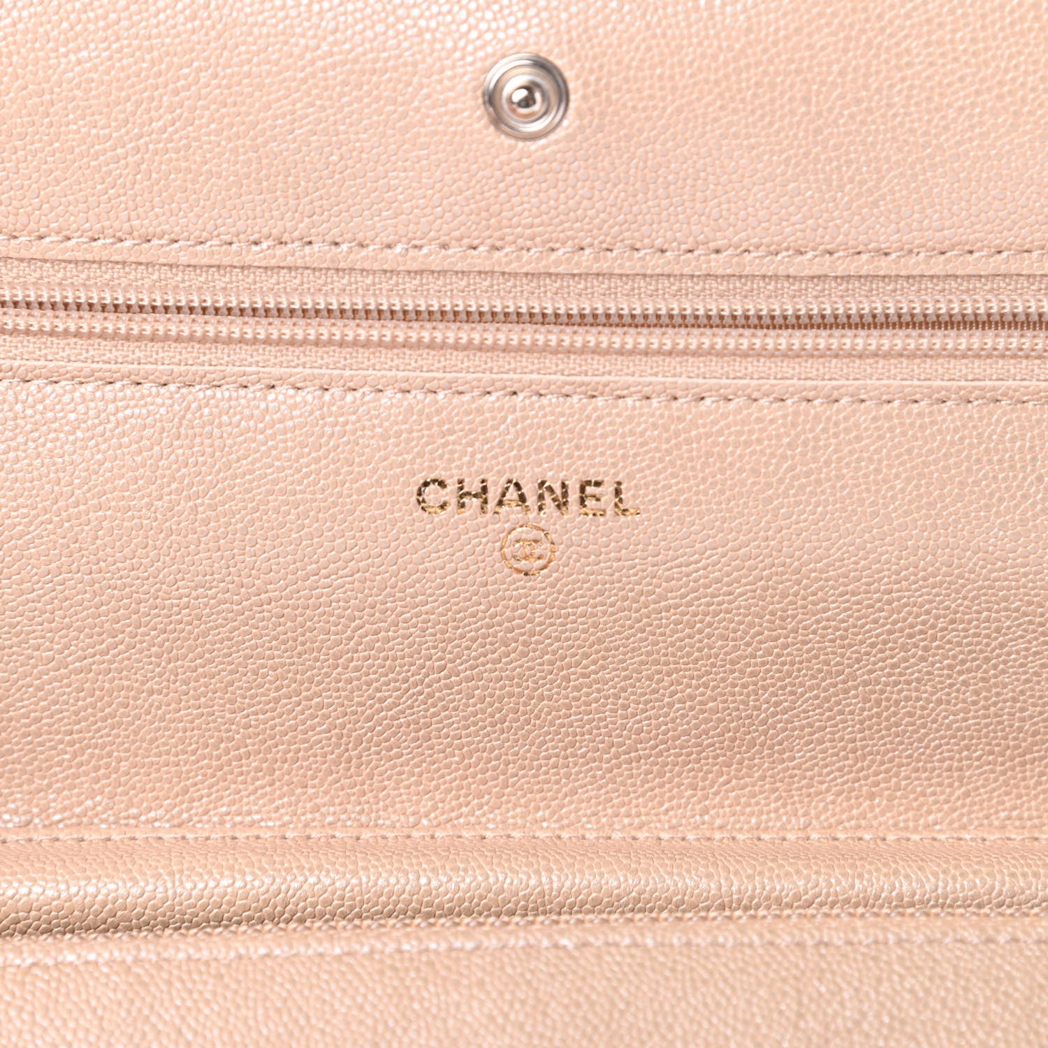 Chanel Iridescent Caviar Quilted Wallet On Chain WOC Beige 6 of 12