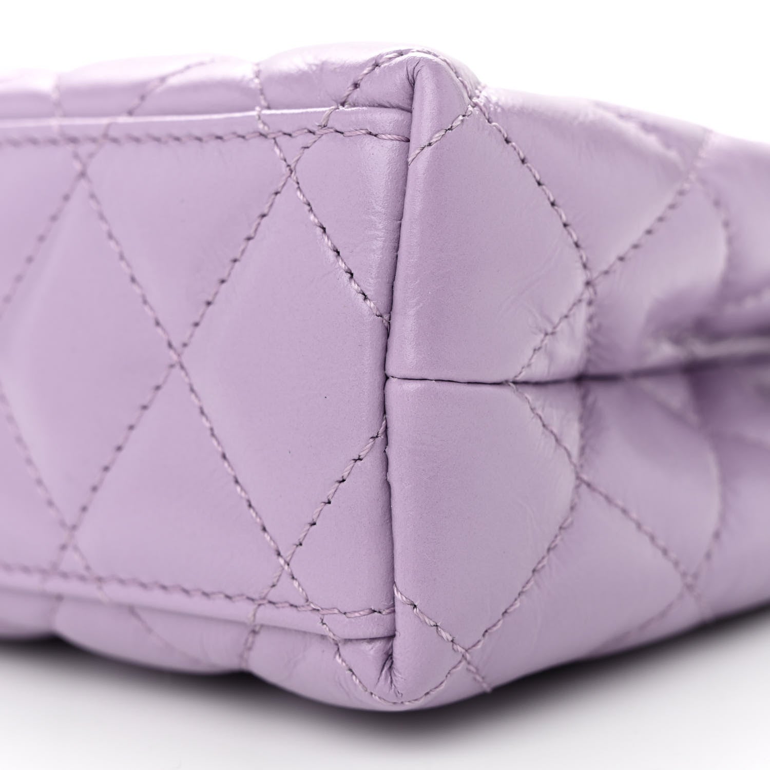 Chanel Shiny Aged Calfskin Quilted Nano Kelly Shopper Lilac 10 of 10